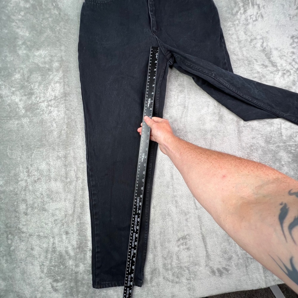 Boom Boom High Rise Mom Jeans Womens 15/16 Black Solid 100% Cotton Denim Vintage - Picture 6 of 15
